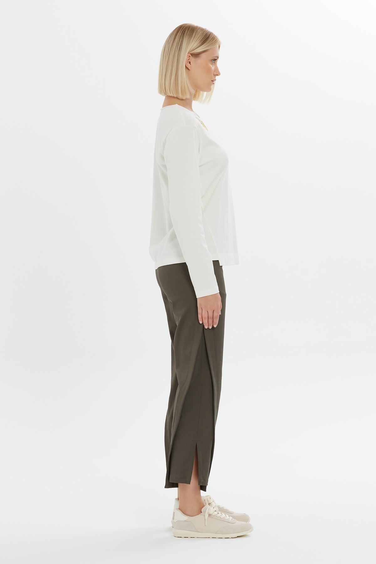 Ecru Butterfly Detail Long-Sleeve Blouse