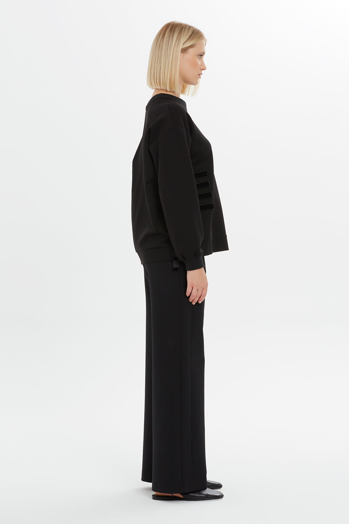 Black Butterfly-Print Sweatshirt