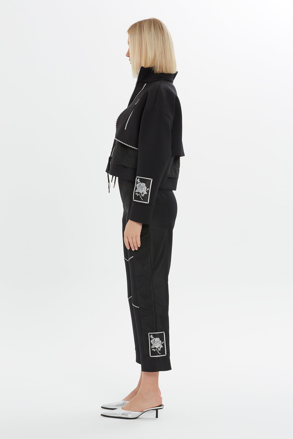 Black Zip-Detail Sweatshirt