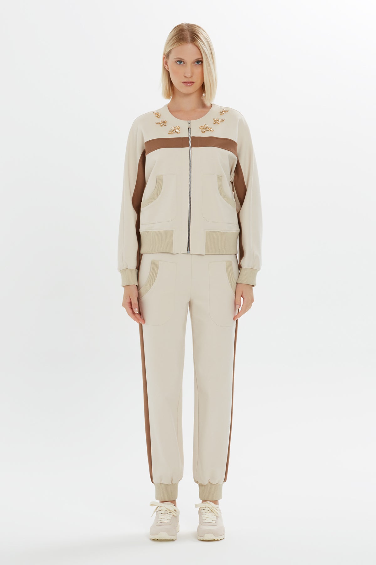 Embroidered Stripe Sweatshirt