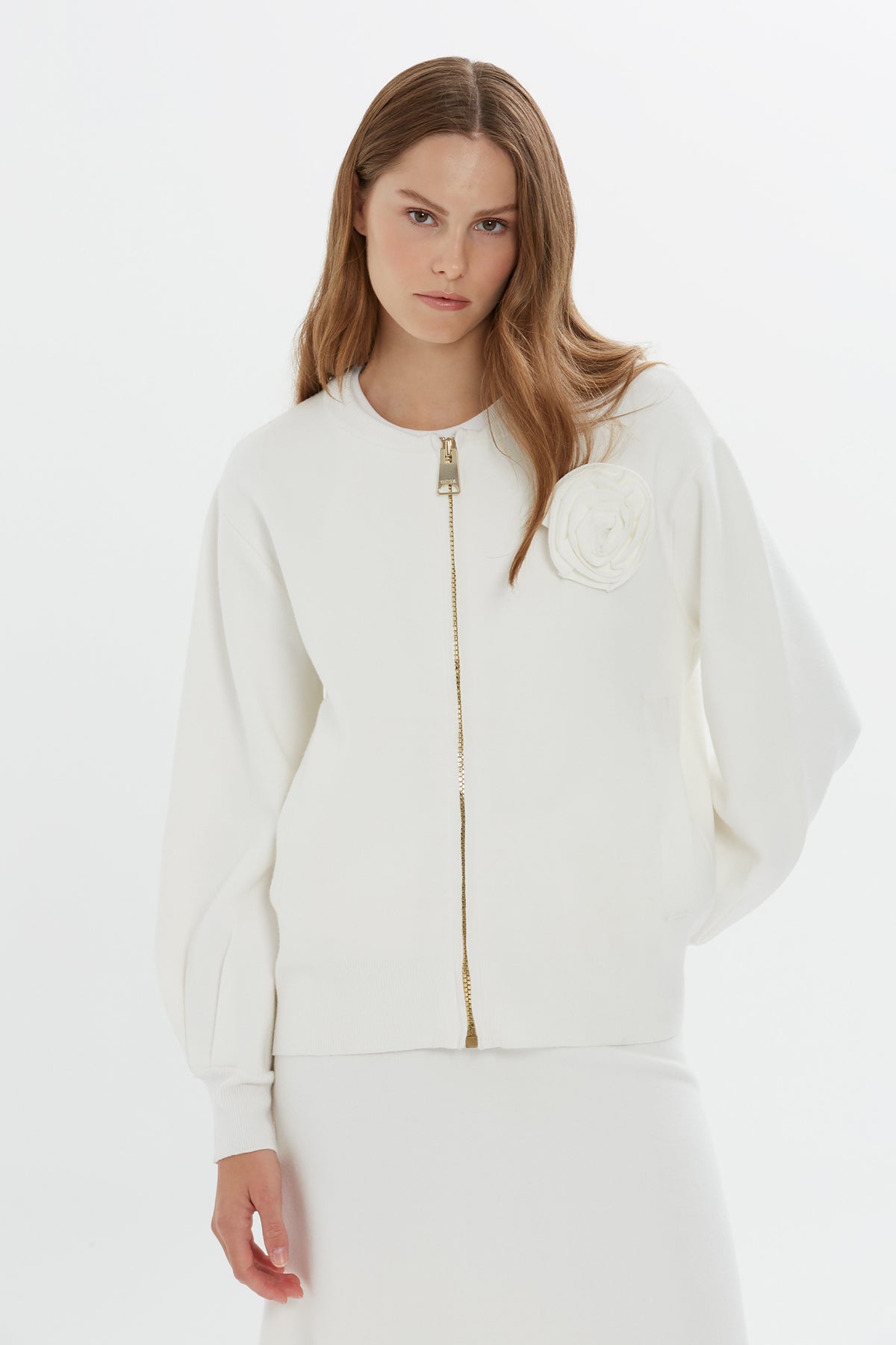 Floral-Detail Long-Sleeve Jacket