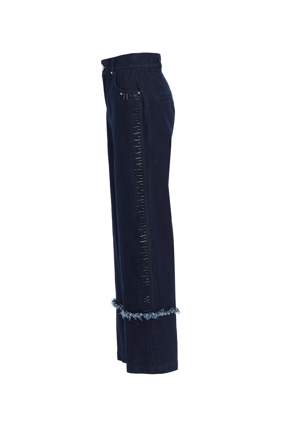 Embroidered Wide-Leg Jeans