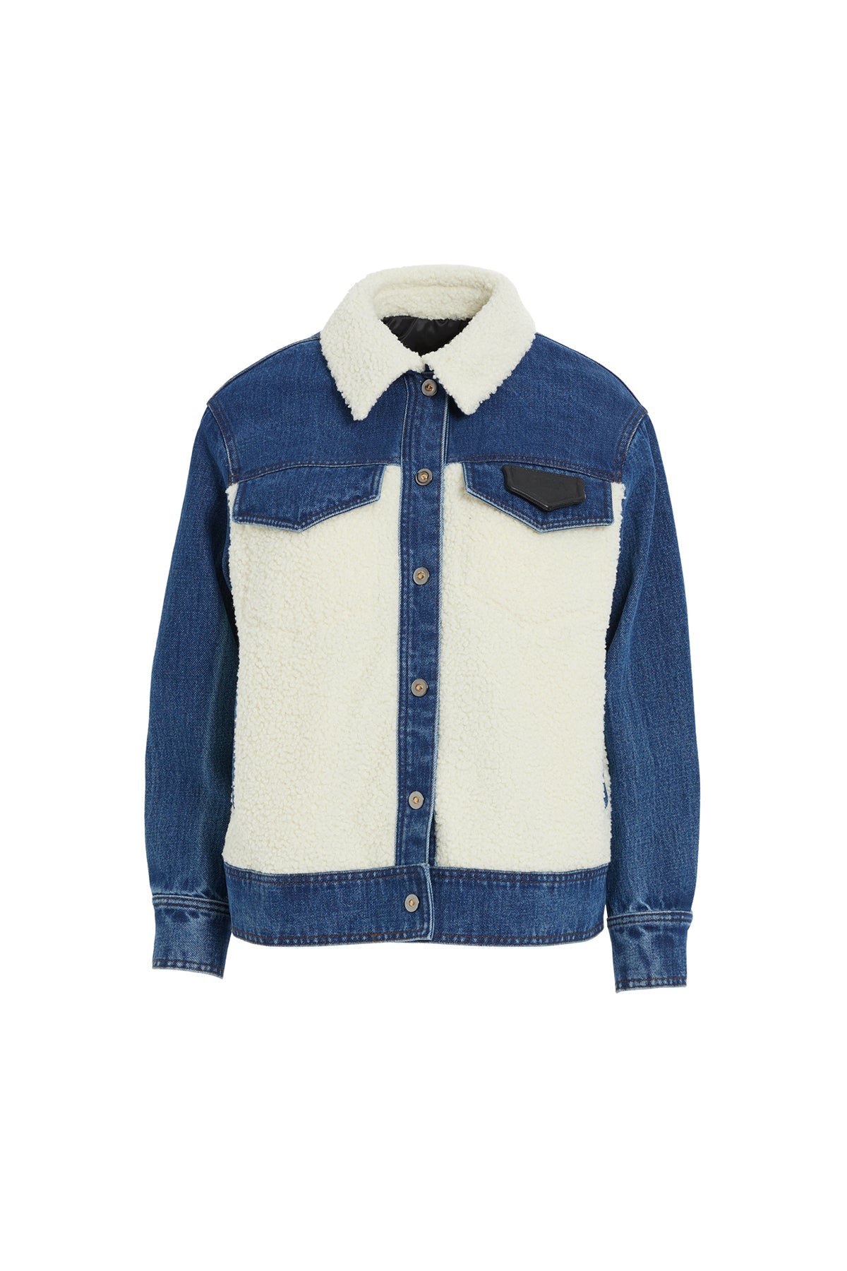 Plush-Detail Denim Jacket