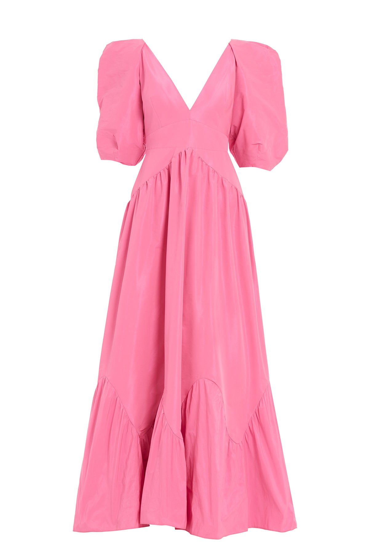 Pink V-Neck Maxi Dress