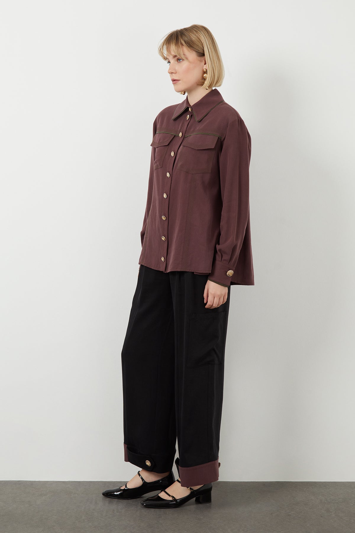 Pink Button-Detail Shirt