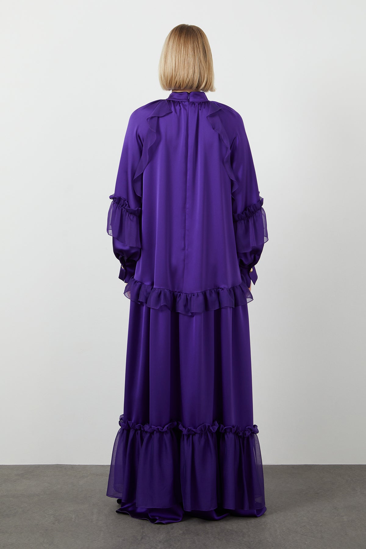 Purple Long-Sleeve Maxi Dress