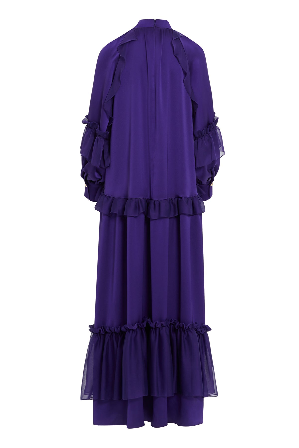 Purple Long-Sleeve Maxi Dress