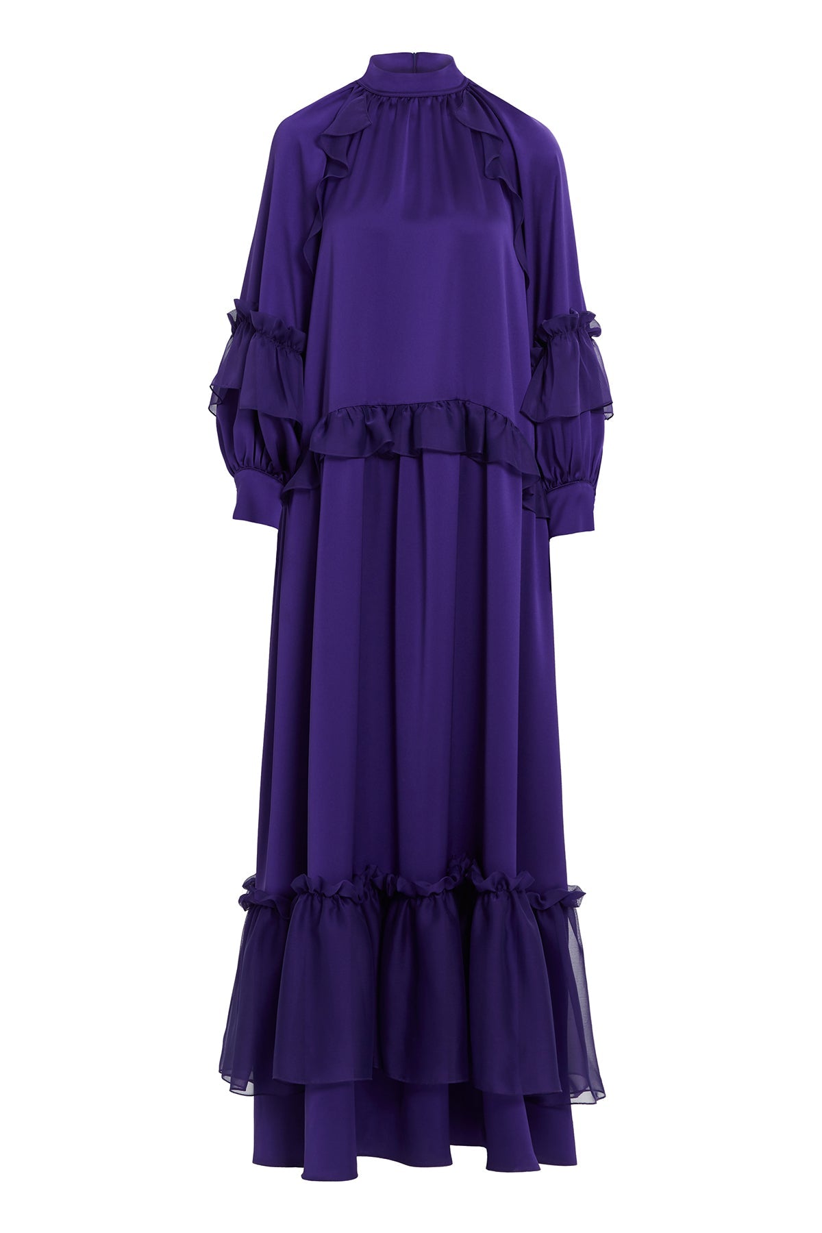 Purple Long-Sleeve Maxi Dress