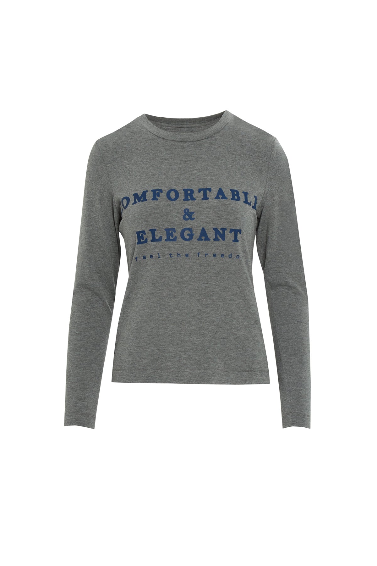 Grey Printed Long-Sleeve T-shirt