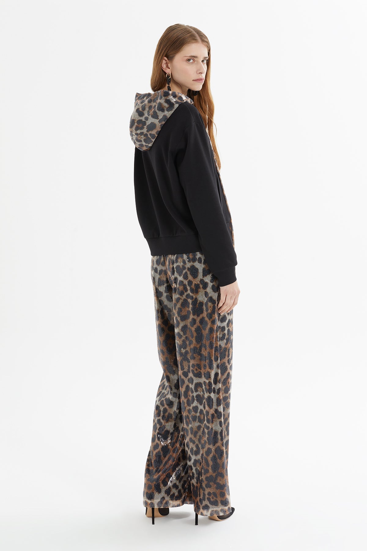 Black Leopard-Print Tracksuit