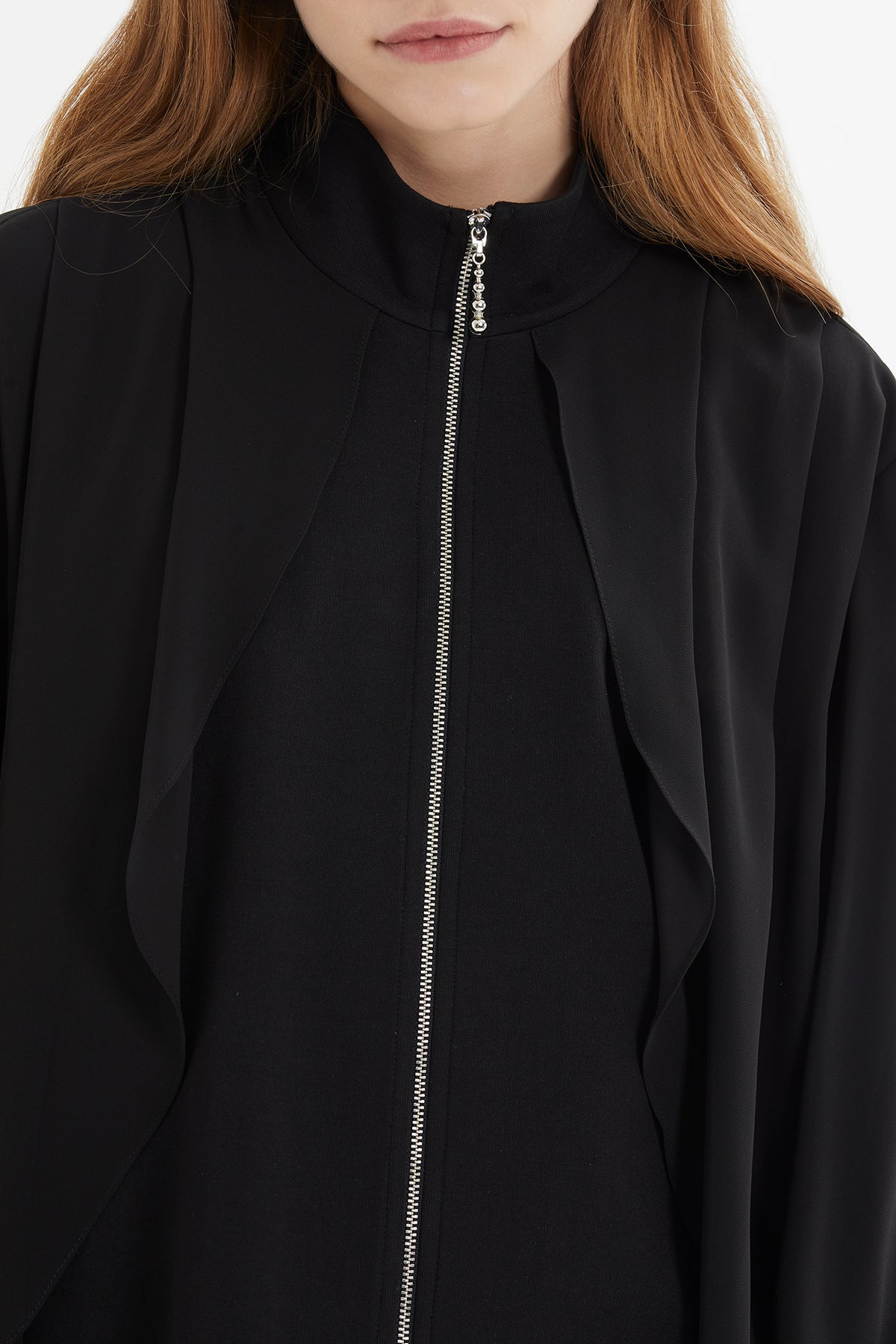 Black Mesh-Sleeve Tracksuit
