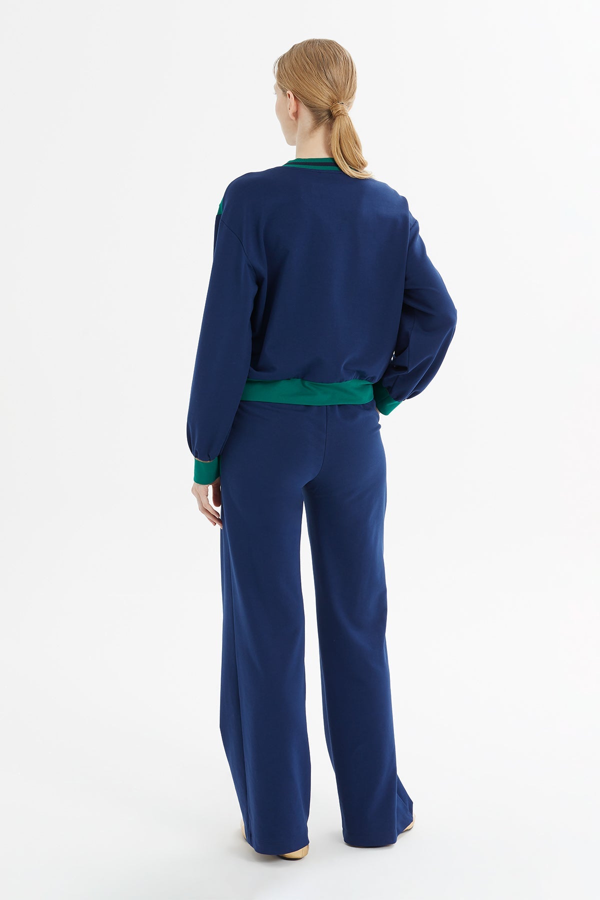 Navy Button-Detail Tracksuit