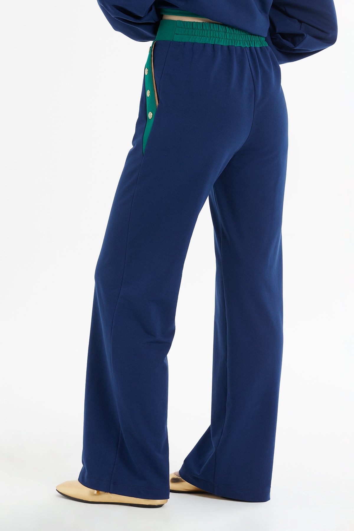 Navy Button-Detail Tracksuit