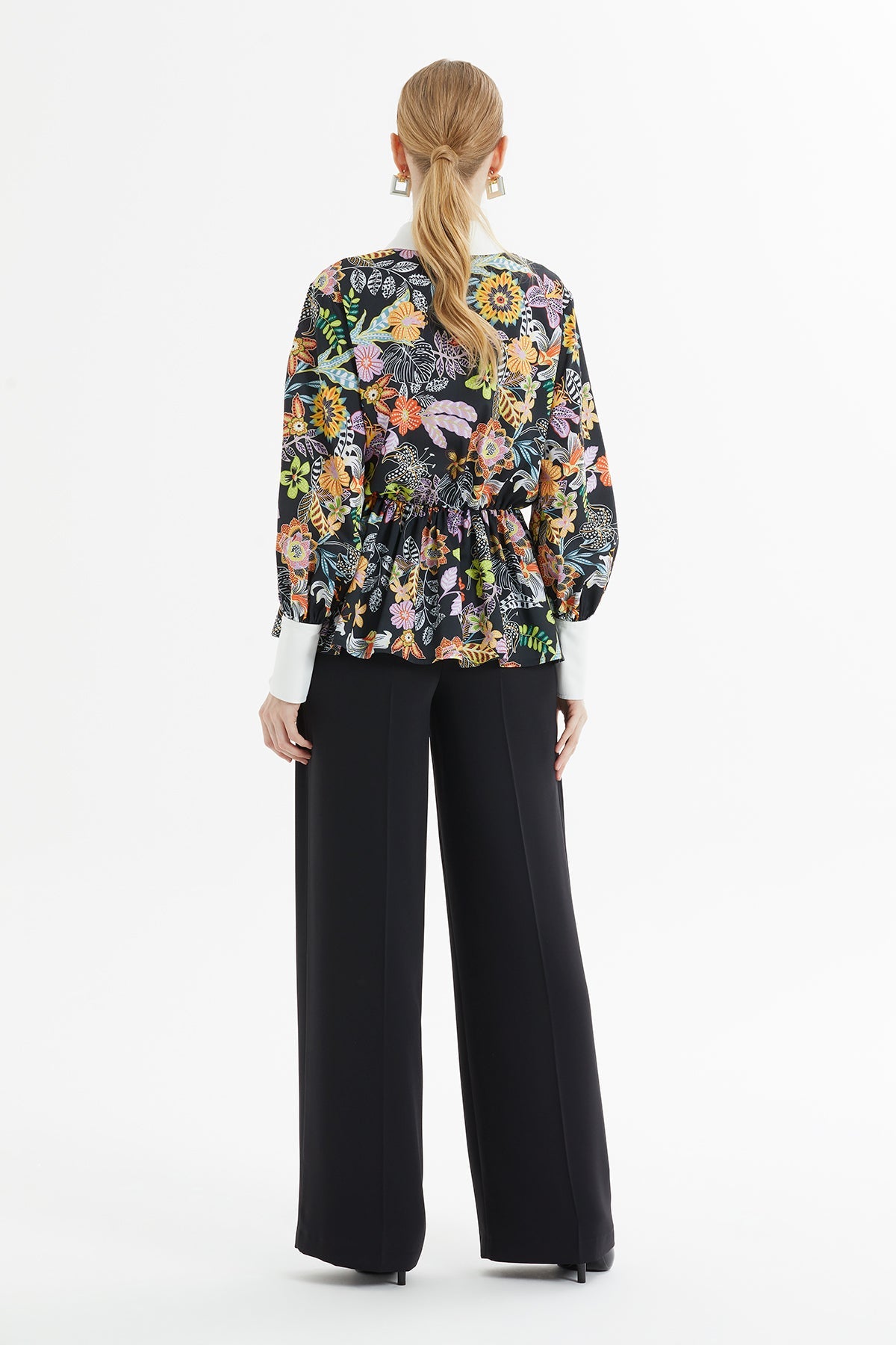 Black Patterned Shirt Co-Ord Set