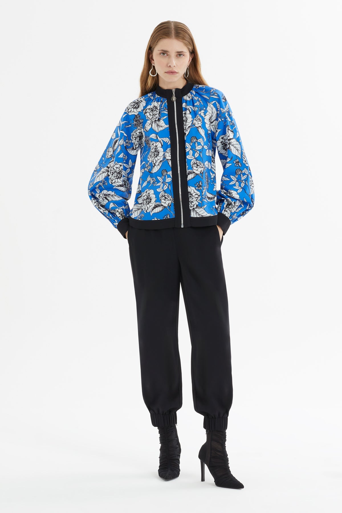 Blue Patterned Cotton Tracksuit