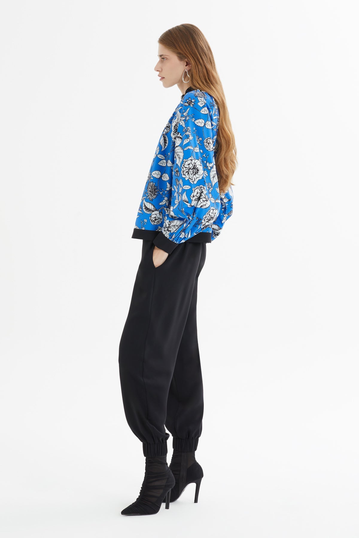 Blue Patterned Cotton Tracksuit