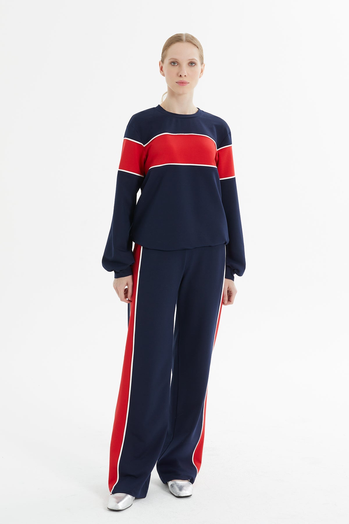 Navy Color-Block Tracksuit