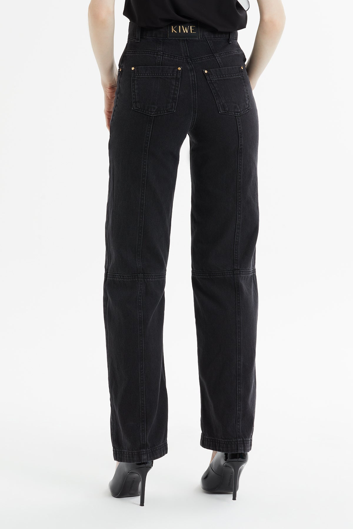 Straight-Leg Button-Hem Jeans