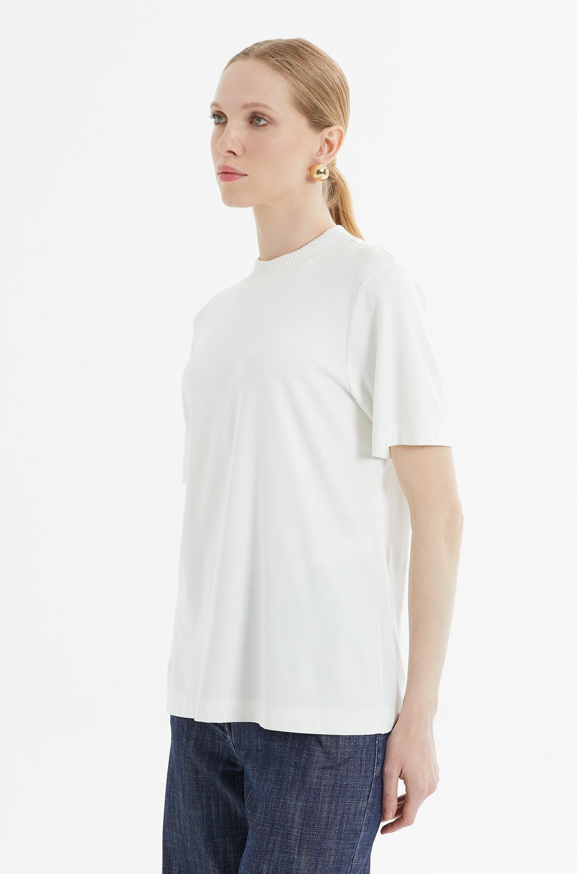 Ecru Crew-Neck T-Shirt