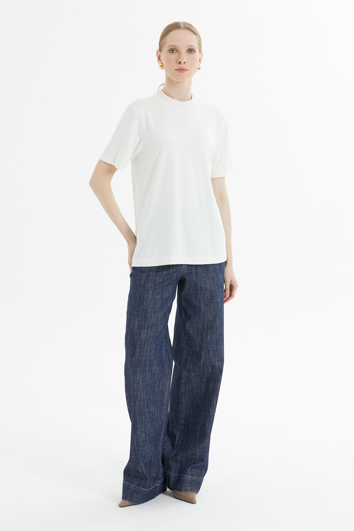 Ecru Crew-Neck T-Shirt