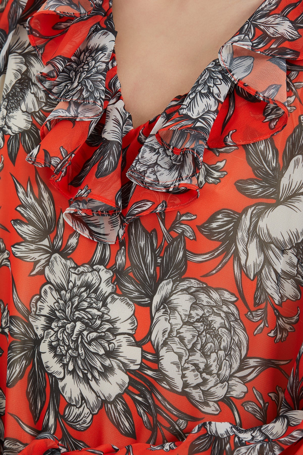 Printed Long Dress with Elasticated Ankles