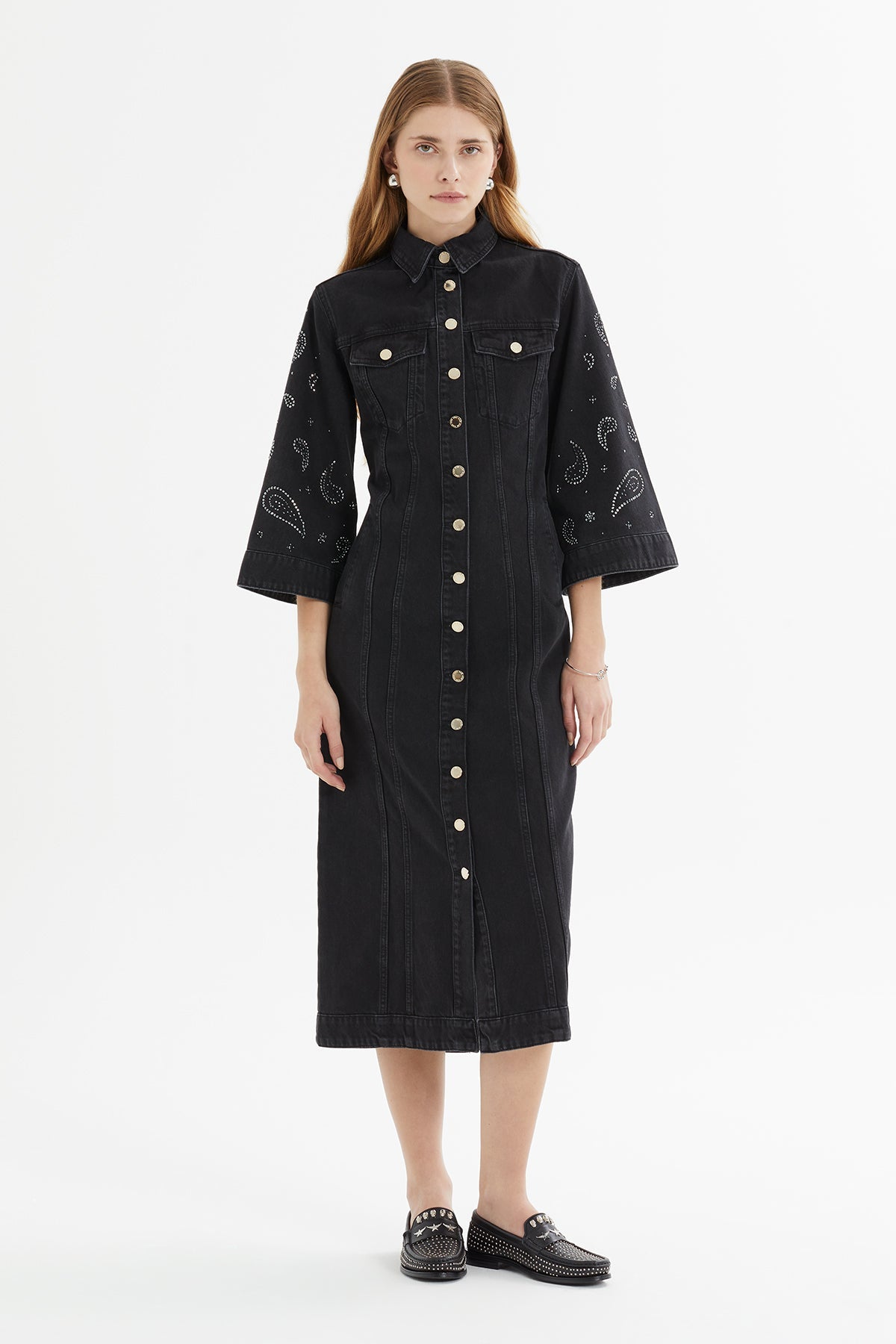 Black Denim Maxi Dress