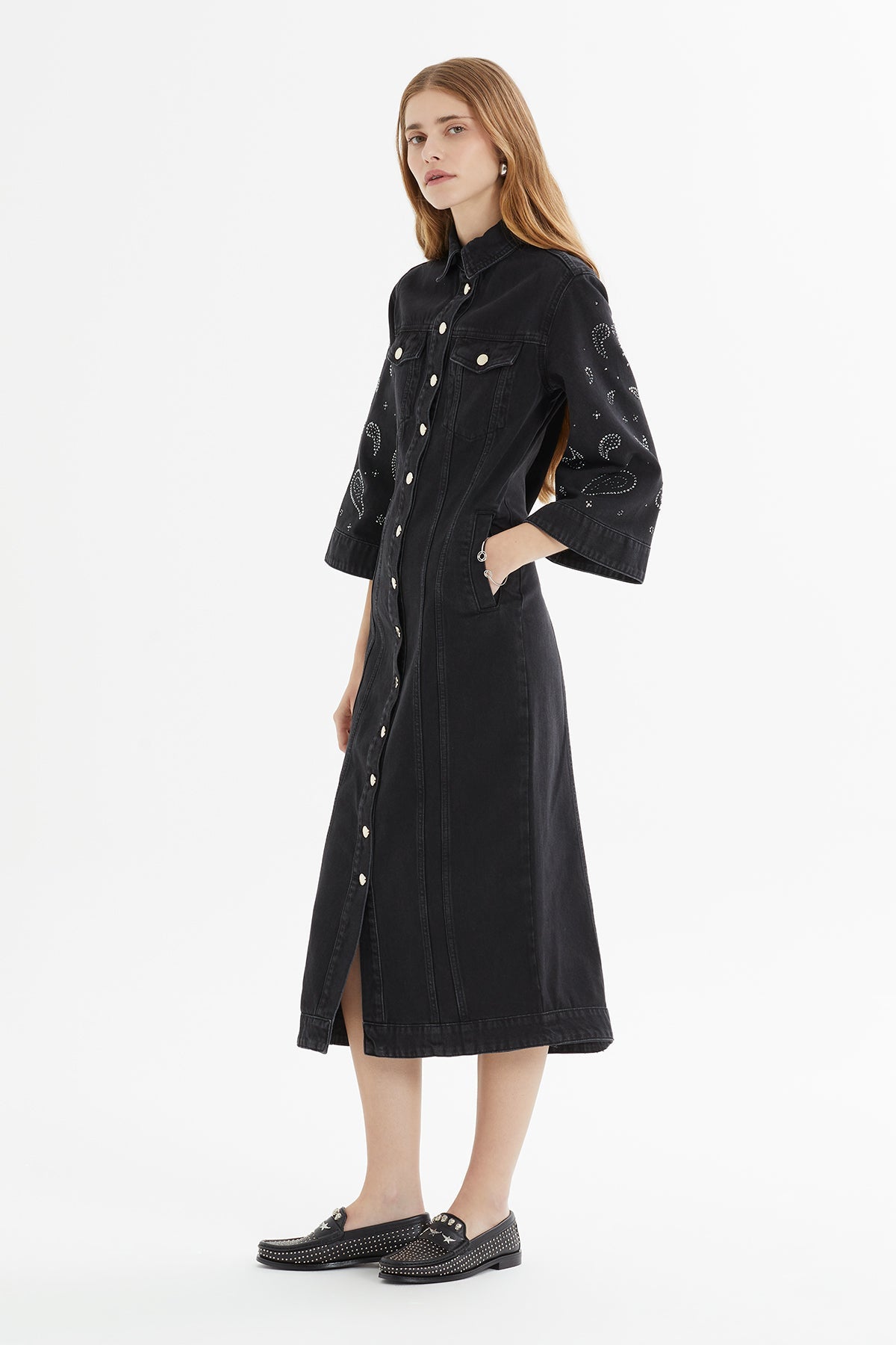 Black Denim Maxi Dress