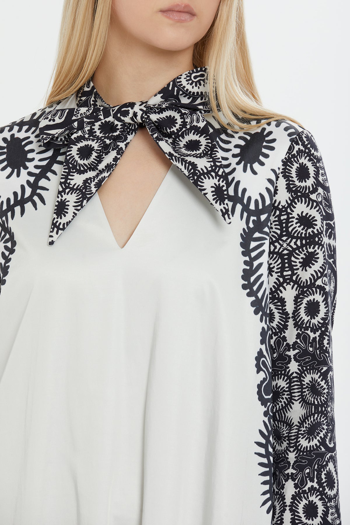 Beige Patterned Midi Dress