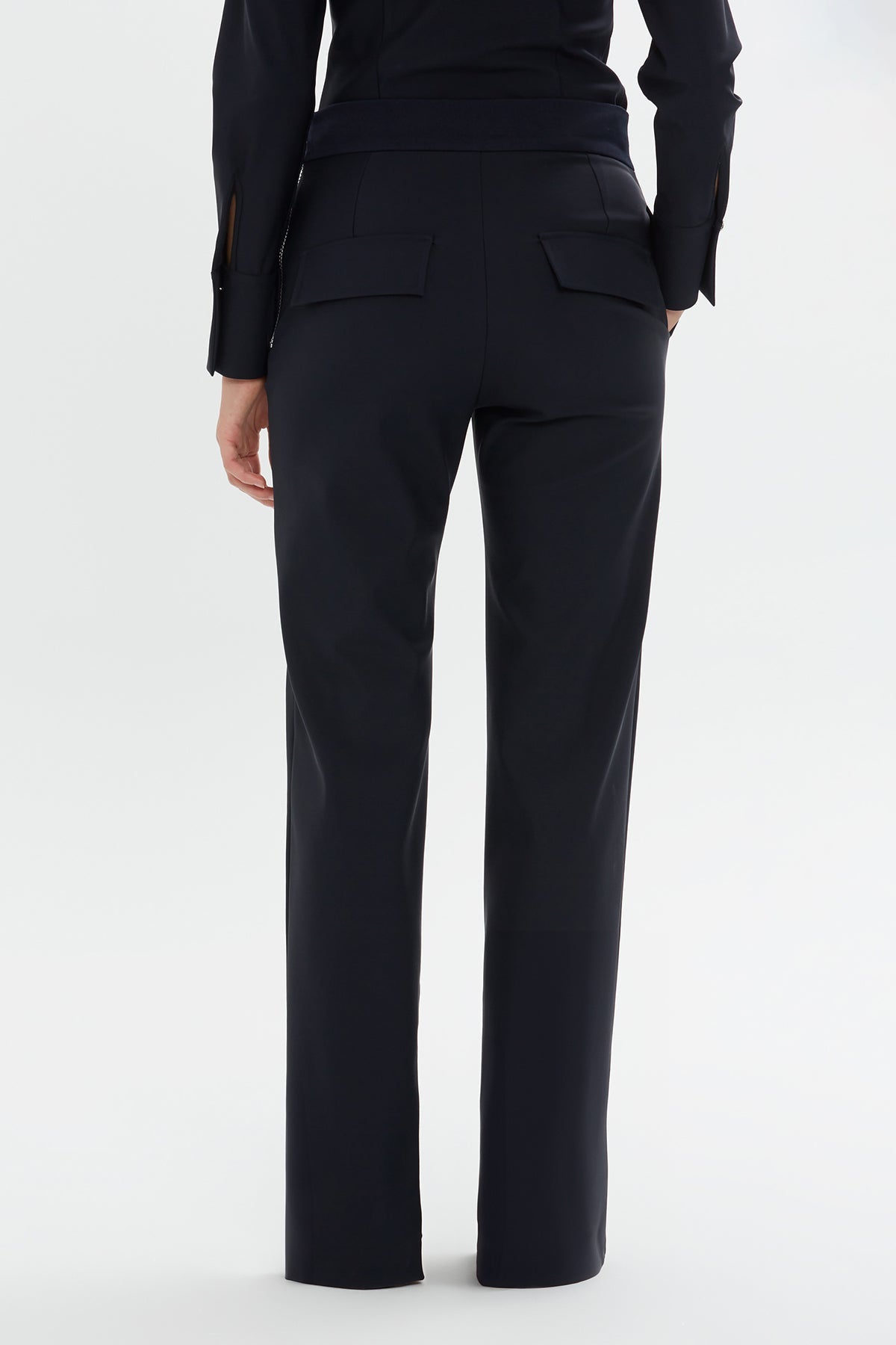 Dark Navy Relaxed Side Slit Pants