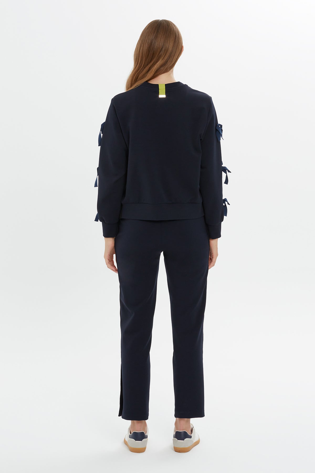 Navy Bow-Detail Sweatshirt