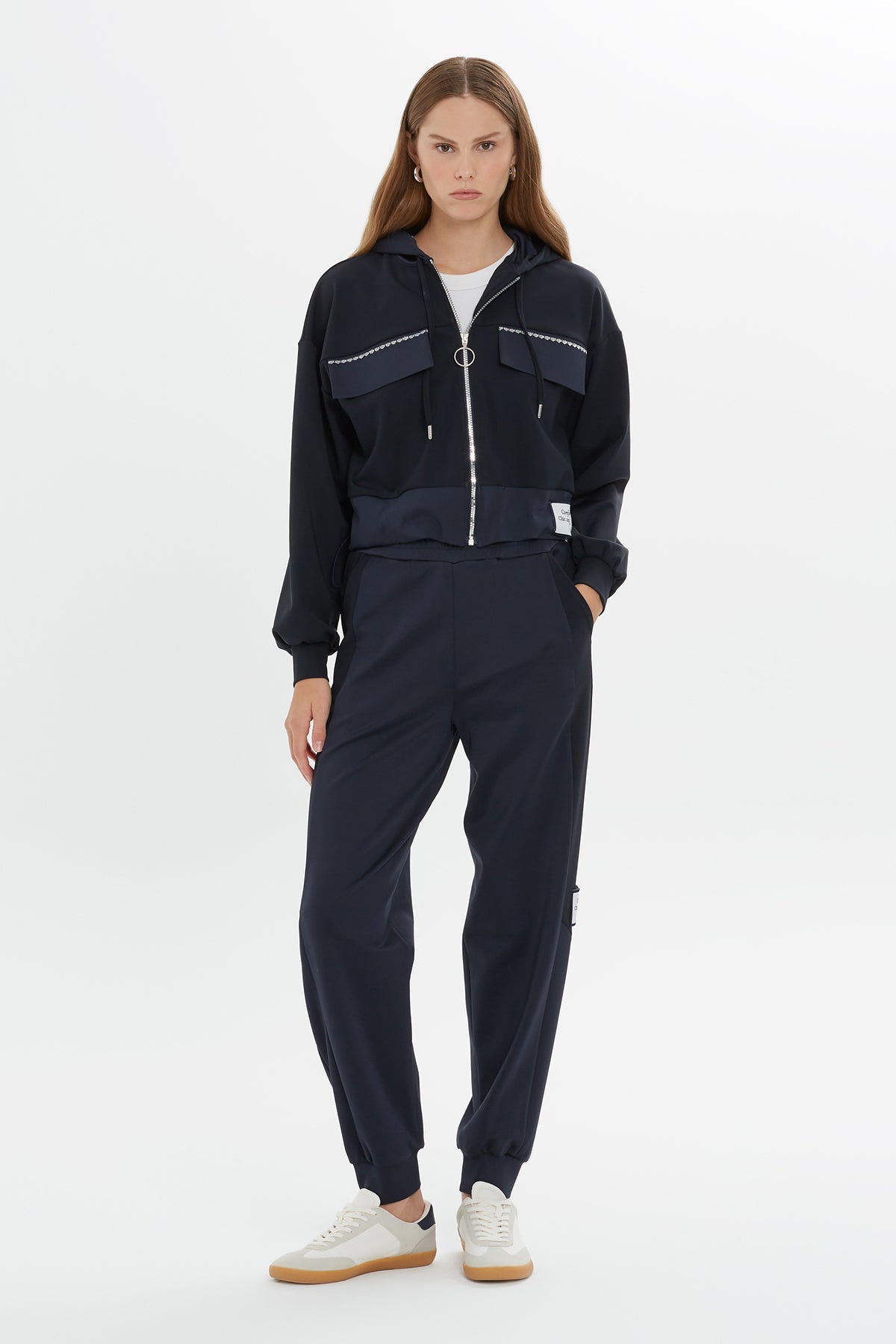 Hooded Zipper Detail Bomber Jacket