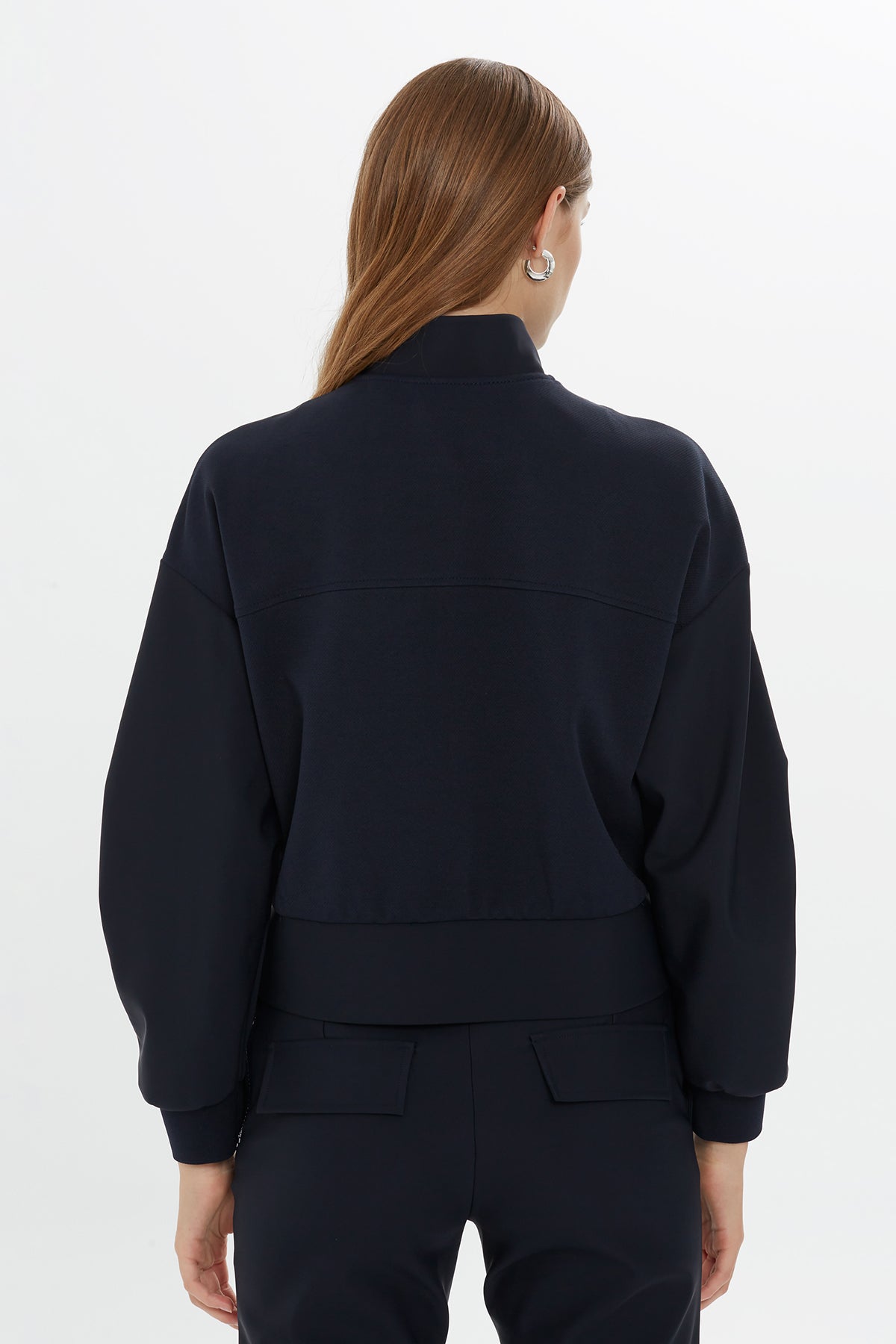 Hooded Zipper Detail Bomber Jacket