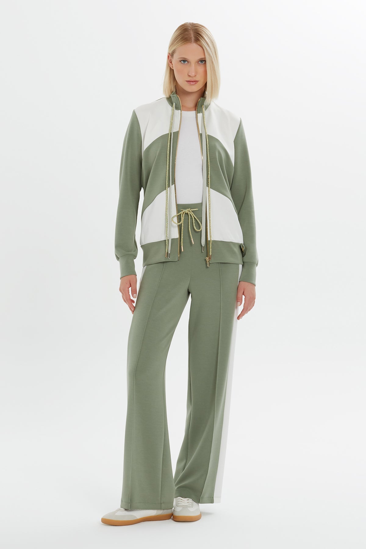 Color-Block Zip Track Top