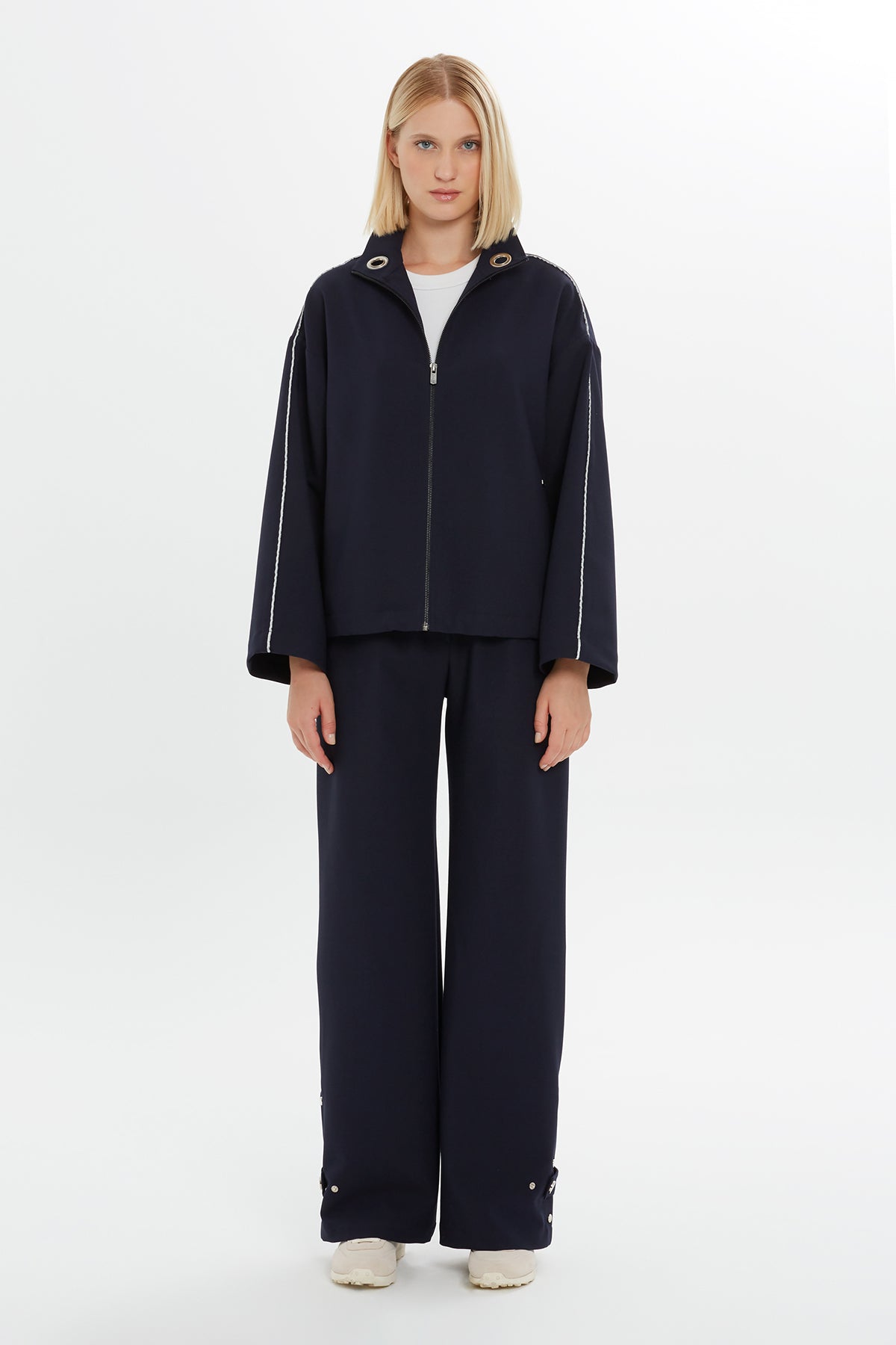 Zip-Front Relaxed Sweatshirt