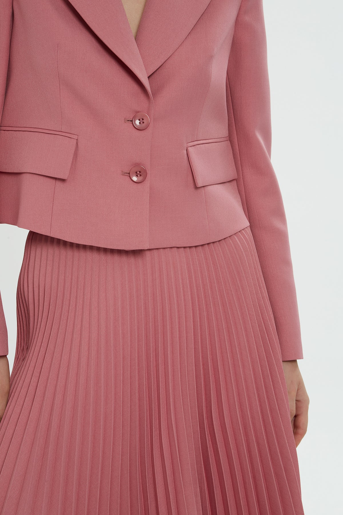 Pink Pleated Skirt Set