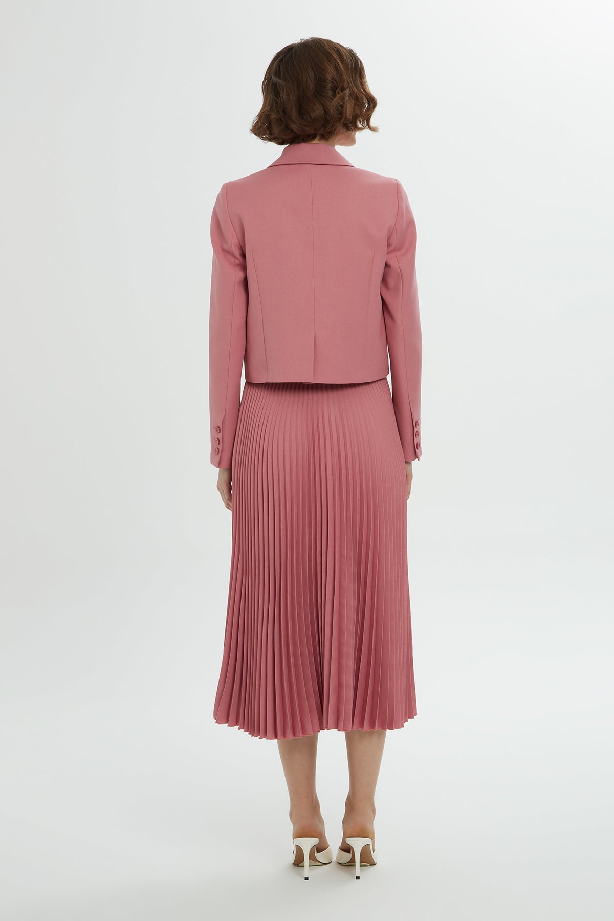 Pink Pleated Skirt Set