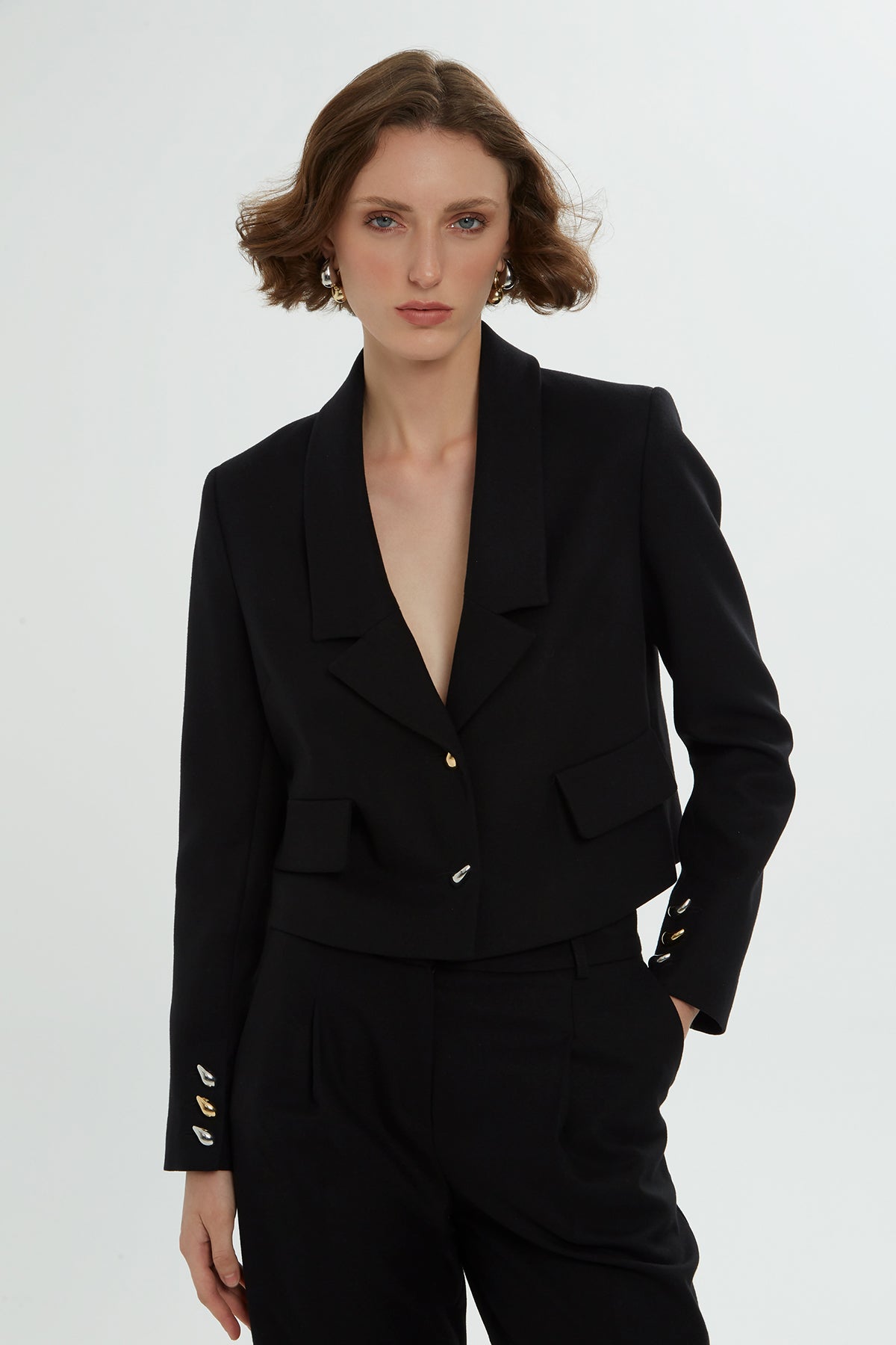 Black Short-Jacket Co-Ord Set