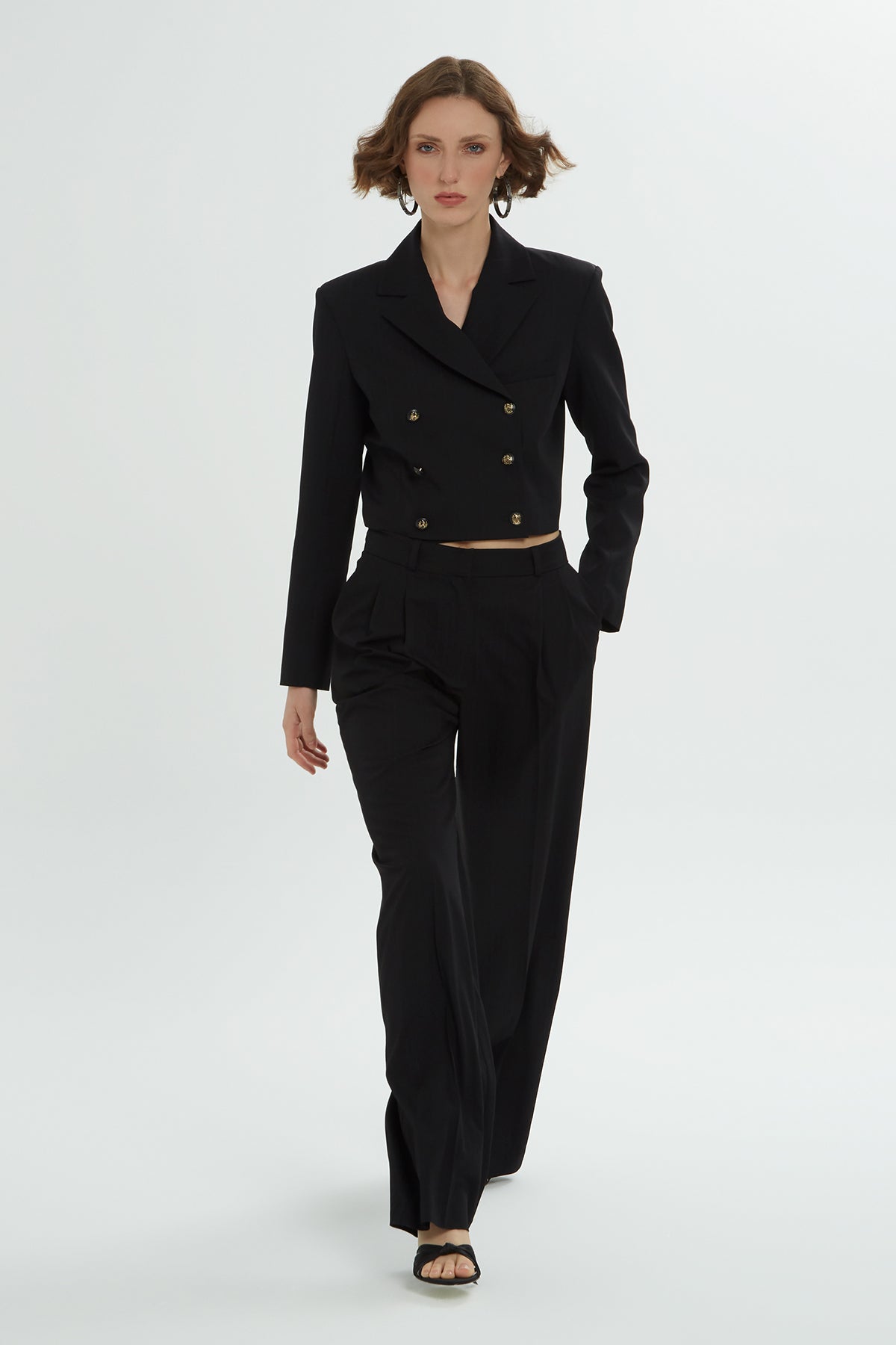 Black Short Jacket and Trousers Co-Ord Set