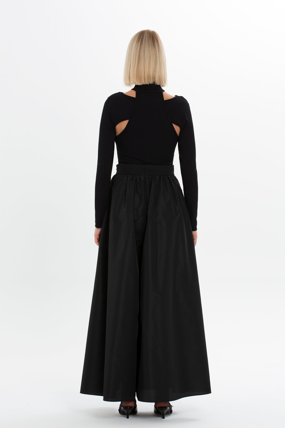 Black Belted Culotte Skirt