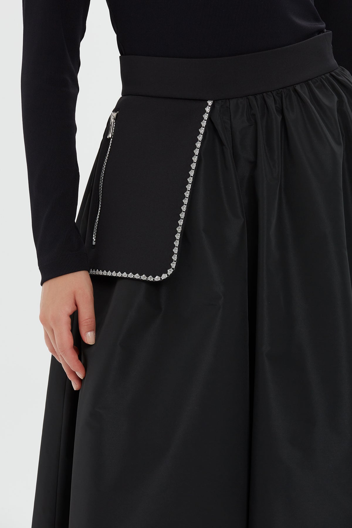 Black Belted Culotte Skirt