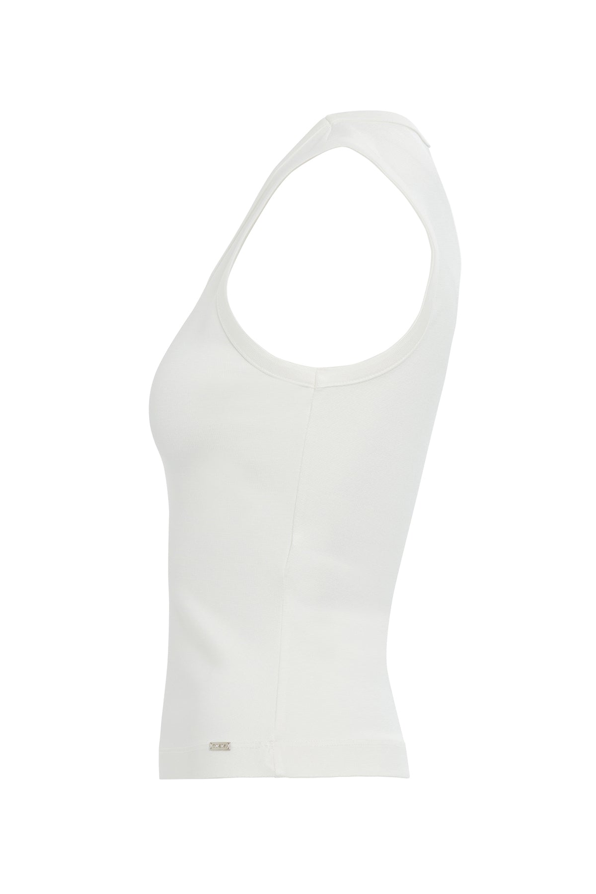 Ecru Logo Detail Sleeveless Classic Tank