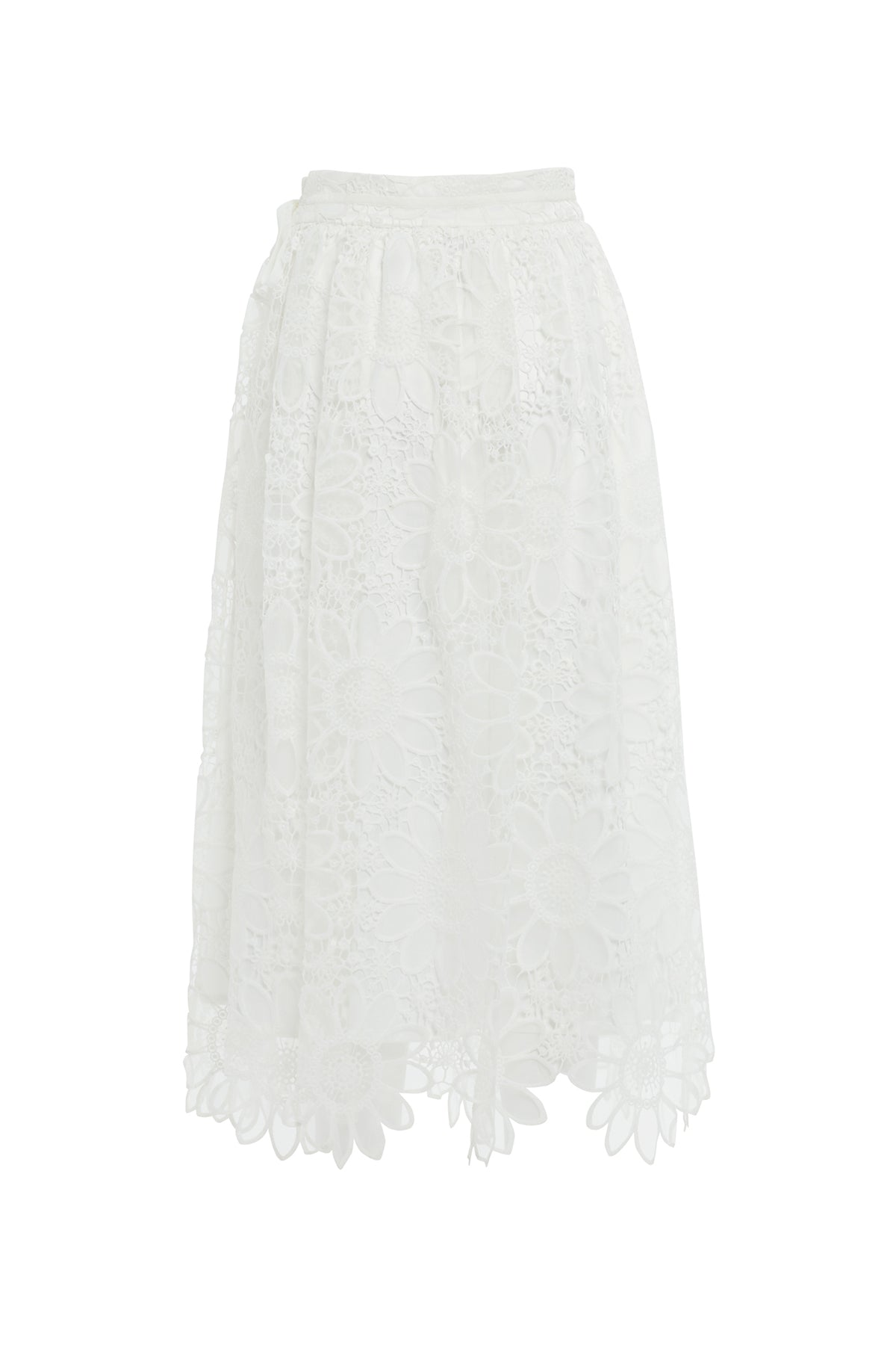 White Lace Midi Skirt