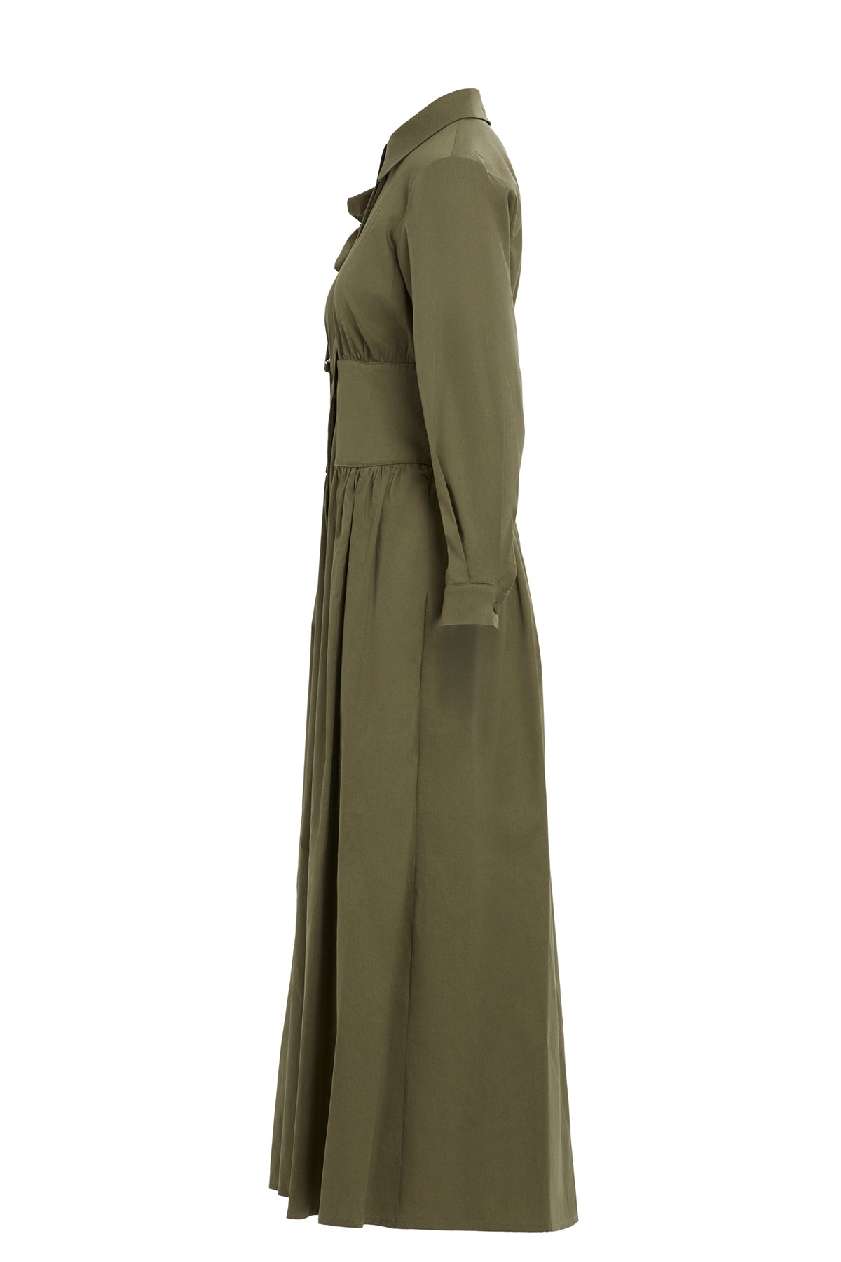 Green Pleated Midi Dress