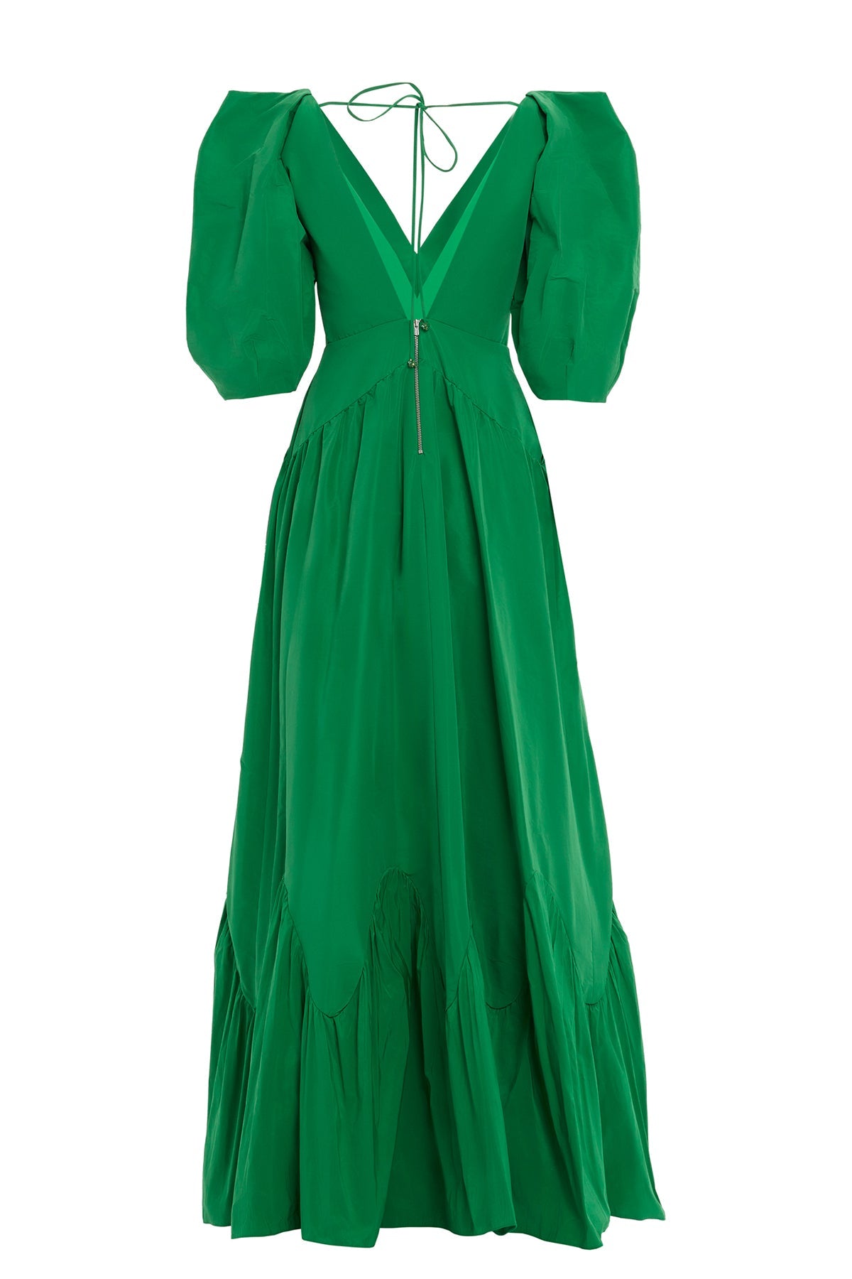 Green V-Neck Maxi Dress