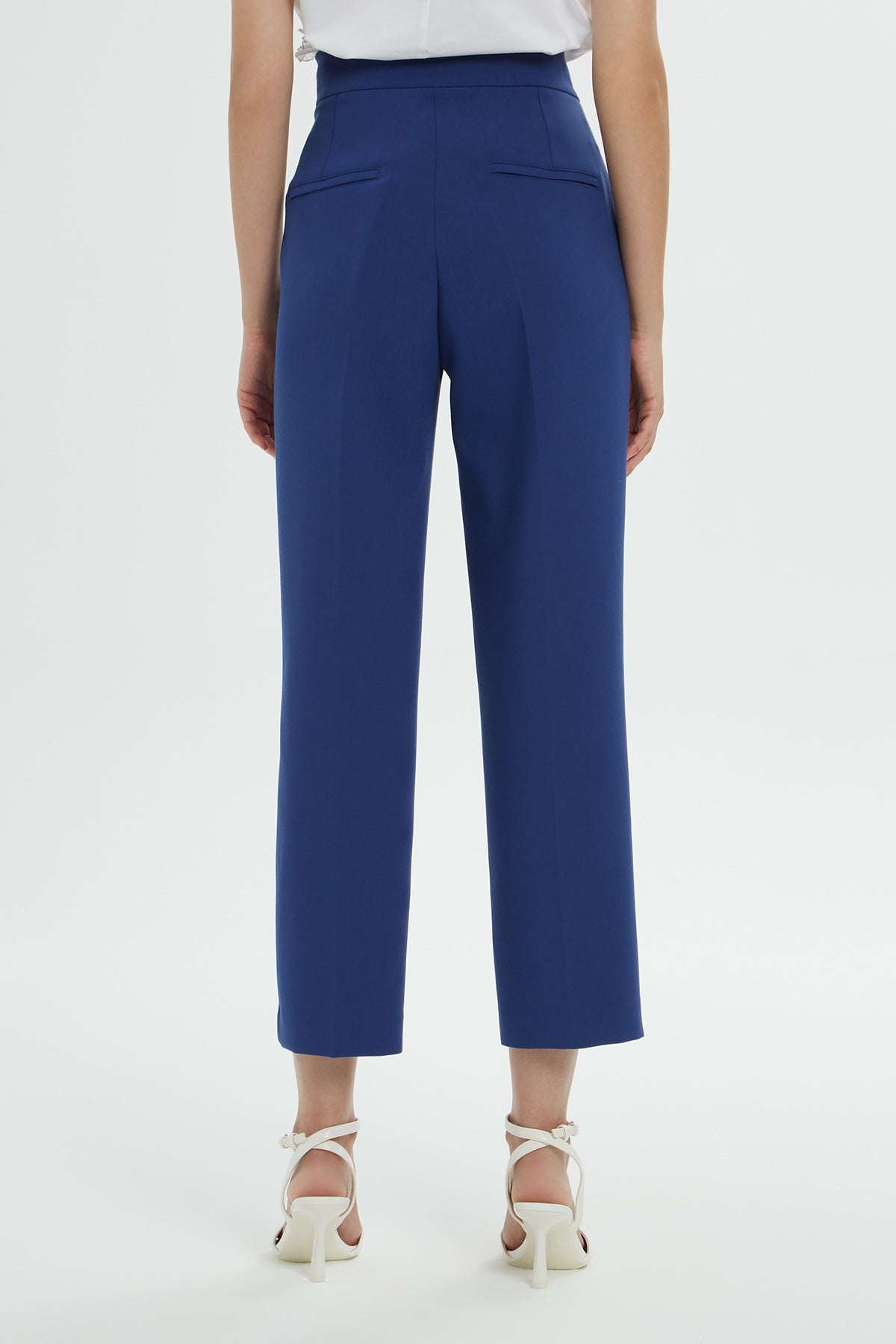 Blue Classic Pleated Pants