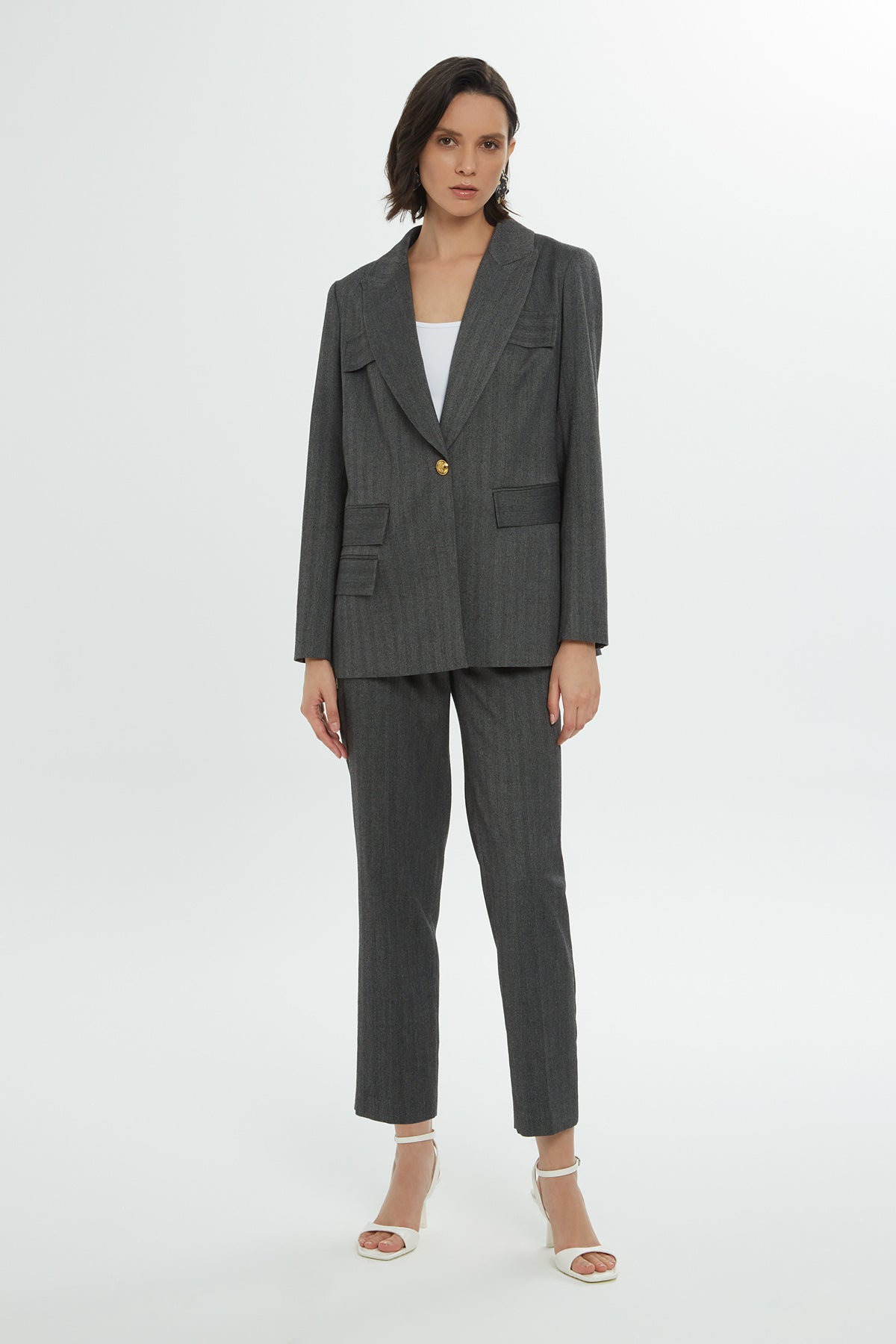 Double-Breasted Buttoned Jacket