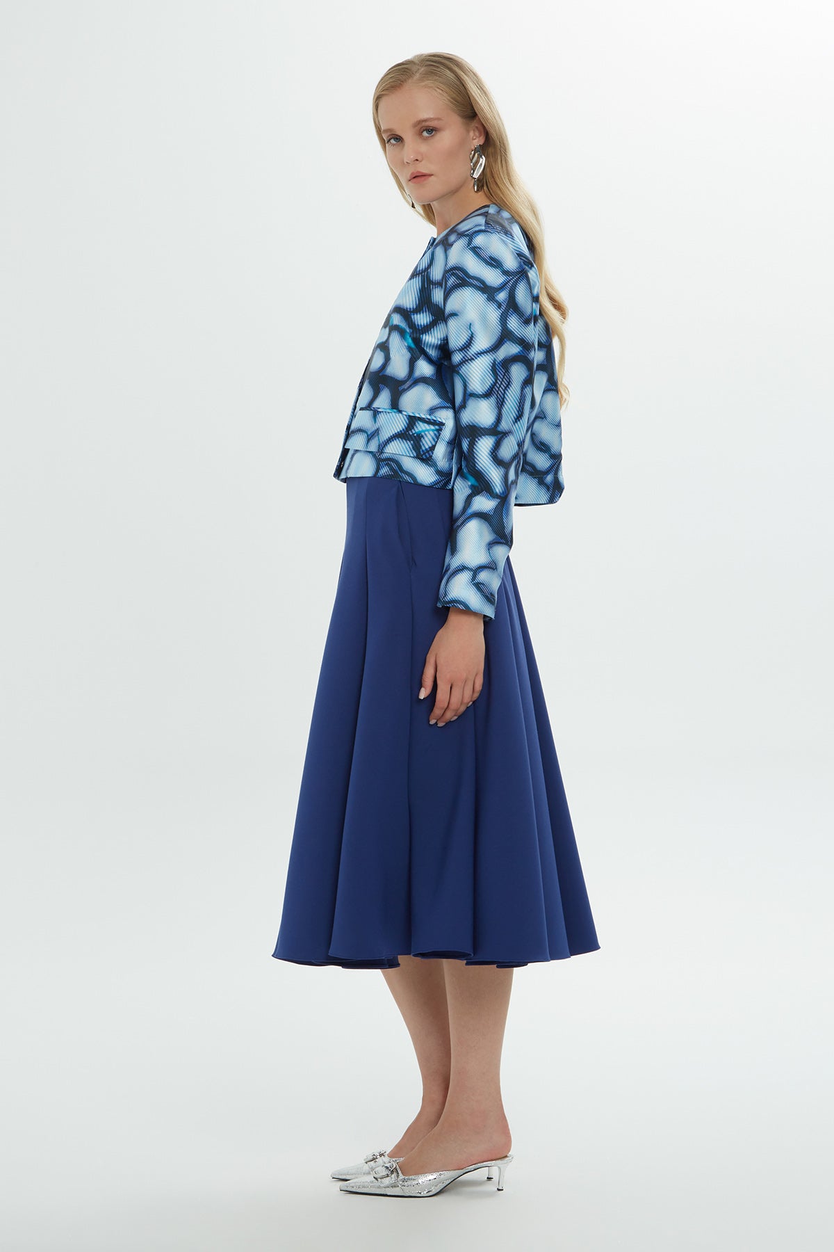 Patterned Crew-Neck Jacket