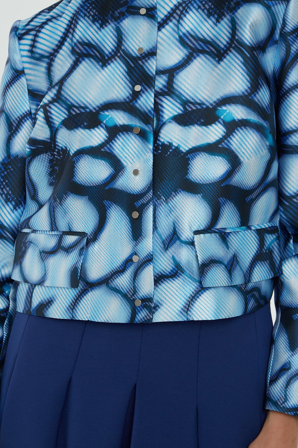 Patterned Crew-Neck Jacket