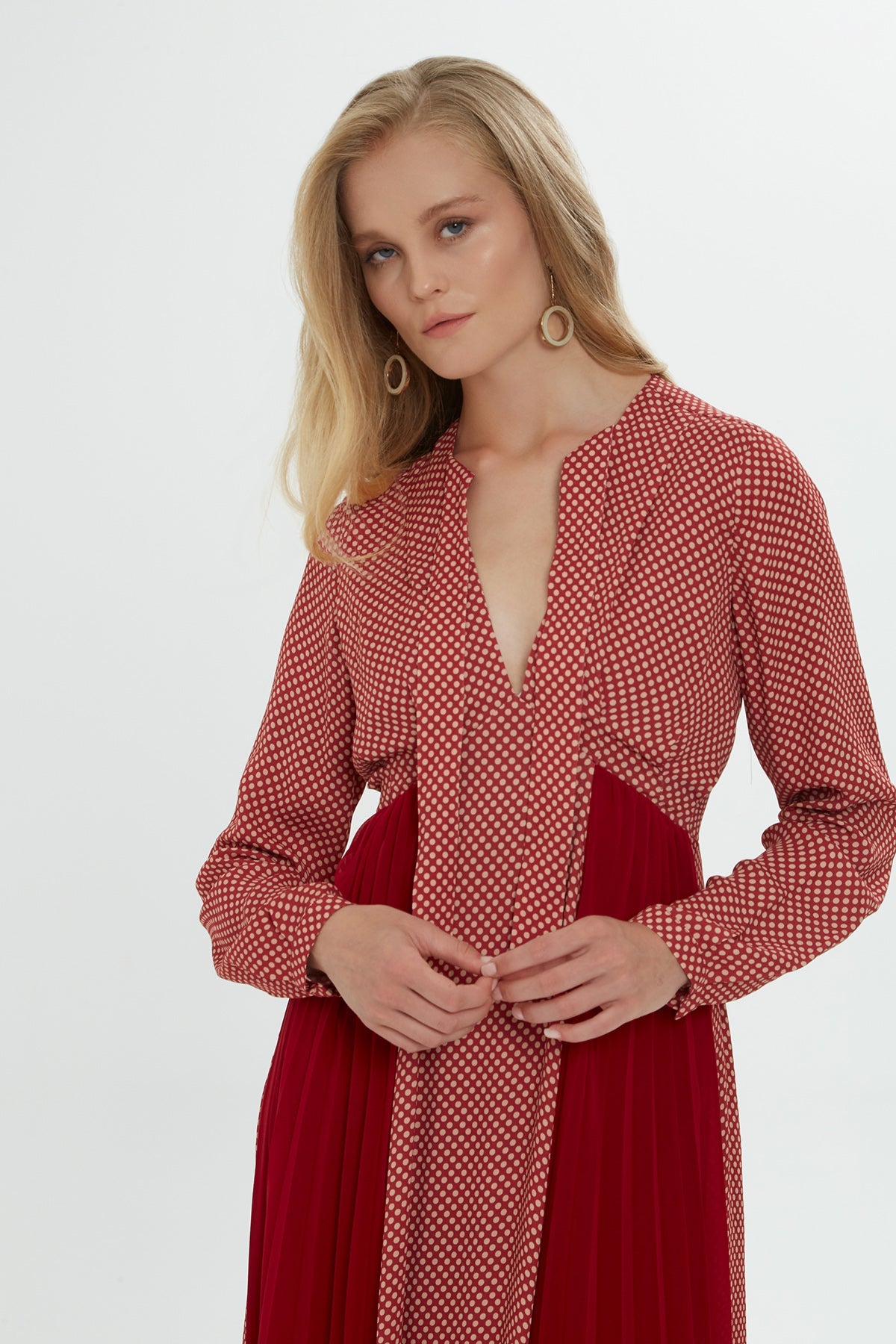 Red Polka Dot Maxi Dress