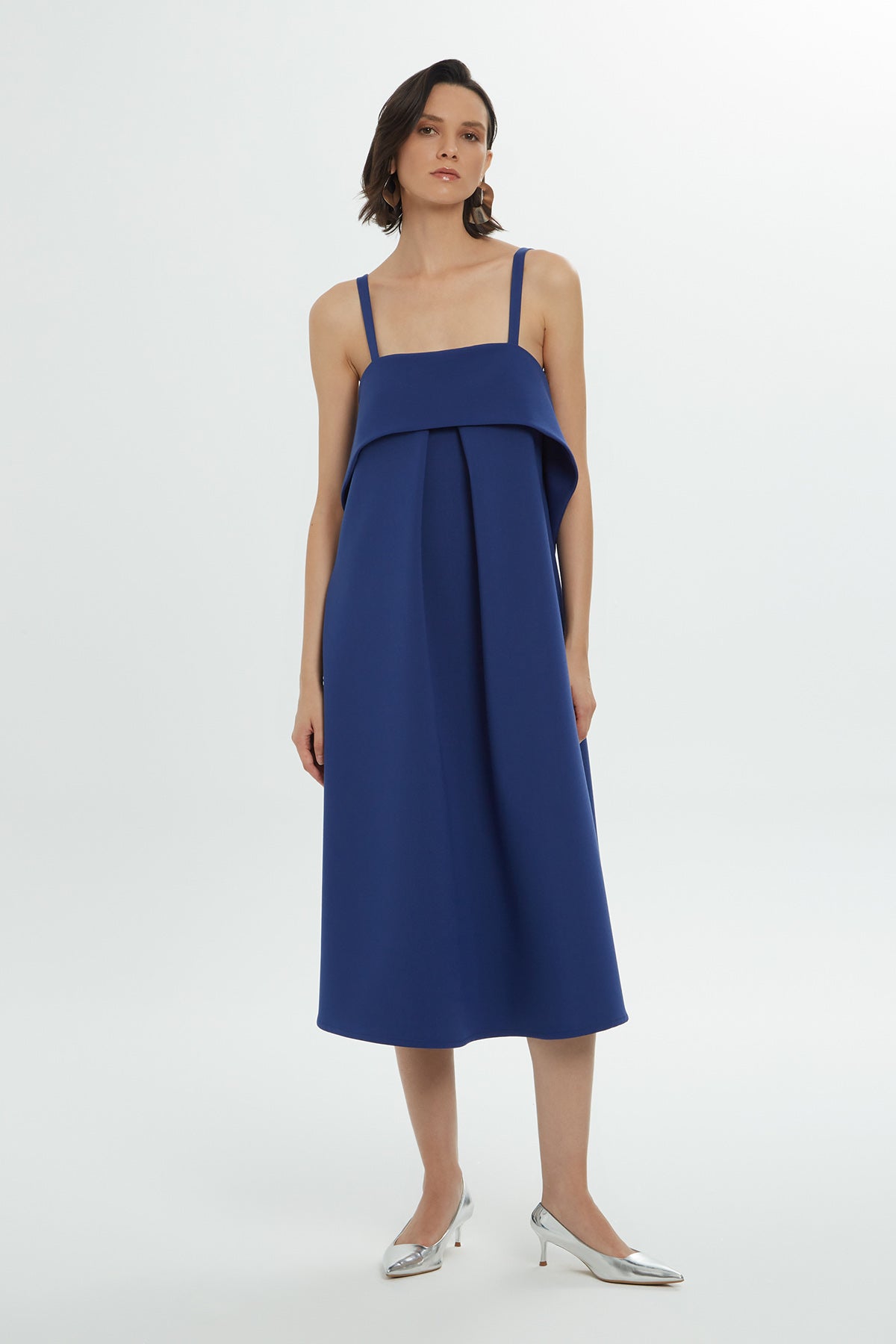 Blue Strappy Midi Dress